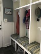 Mudroom Bench Cushions in Robert Allen Fabric
