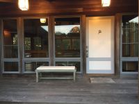 New White Vinyl Bench Cushion at Our Office Door