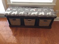Dog Print Cushion For Restored Storage Bench