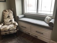 Office Window Seat Cushion in Sunbrella Shift