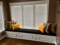 Custom Sunbrella Window Seat Cushion and Pillows