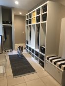 Mudroom with Custom Bench Cushion and Dog Bed