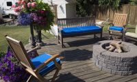 Patio with Sunbrella Pacific Blue Seat Cushions